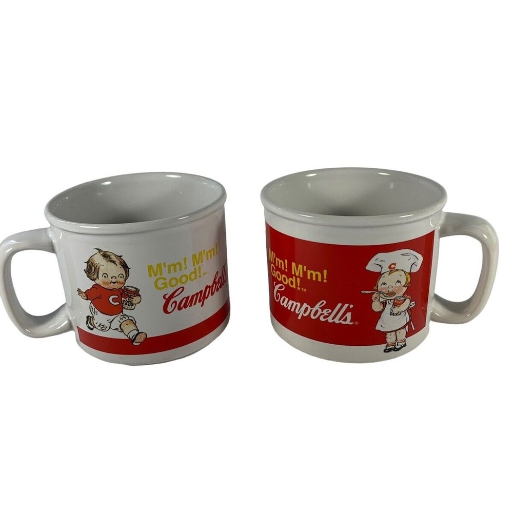 Set of 2 Campbells Soup Lot  Mugs 2004 Ceramic 12 OZ